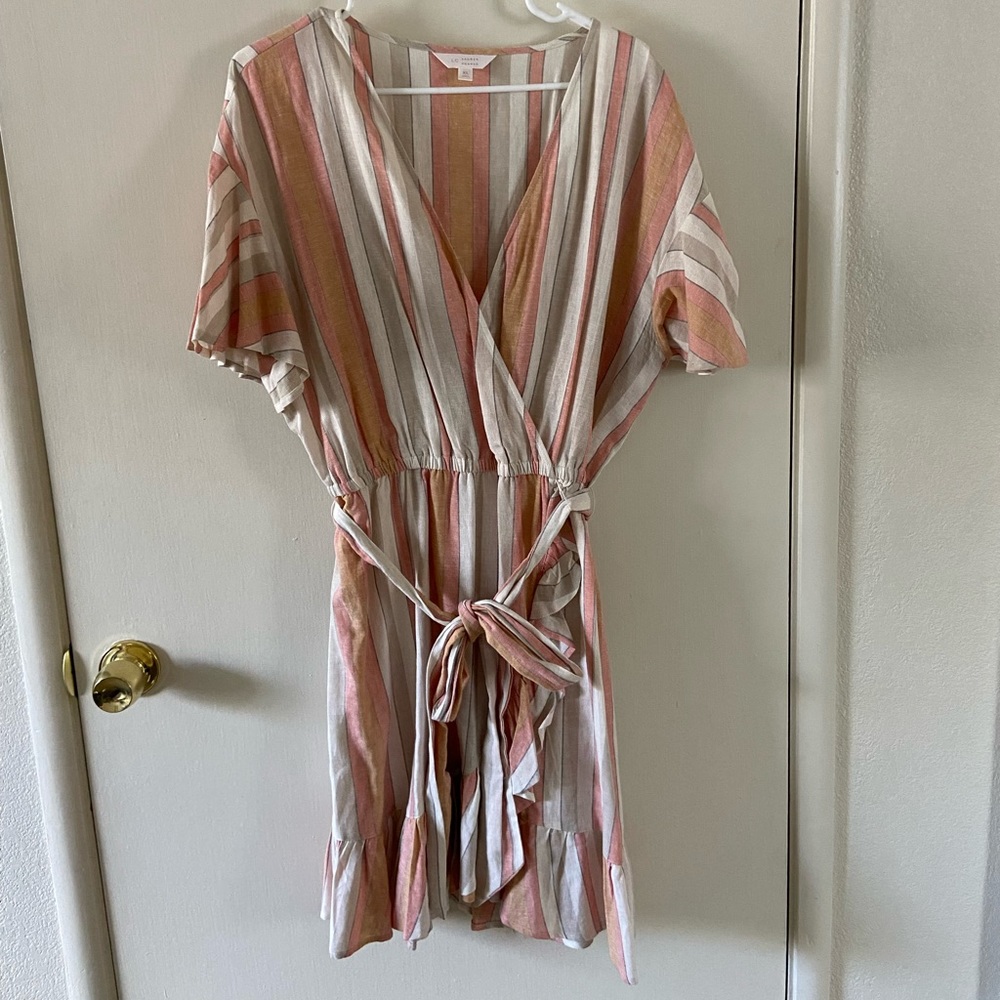 Pink and white striped dress